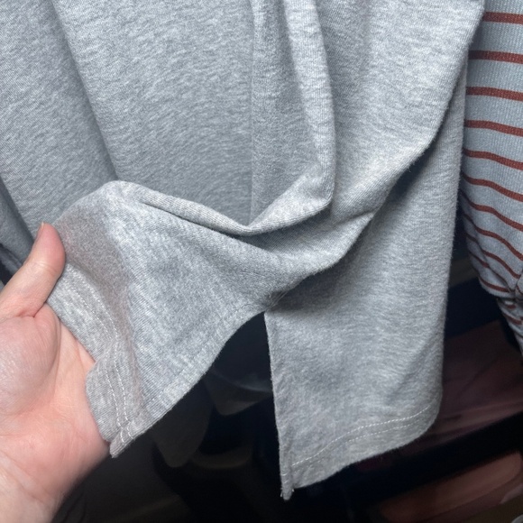 Women’s Gray and Rust Striped Long Sleeve Top - Picture 5 of 6